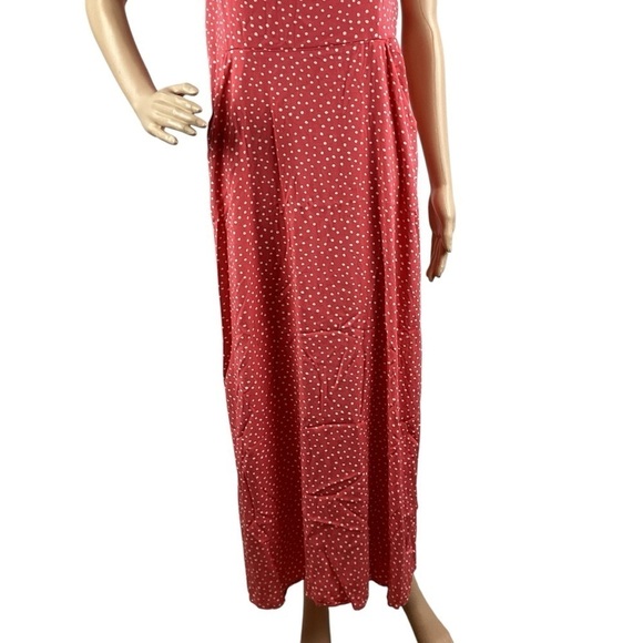 41 Hawthorn Beatriz Maxi Dress with Side Slit Size XS Coral Polka Dot - Picture 3 of 7